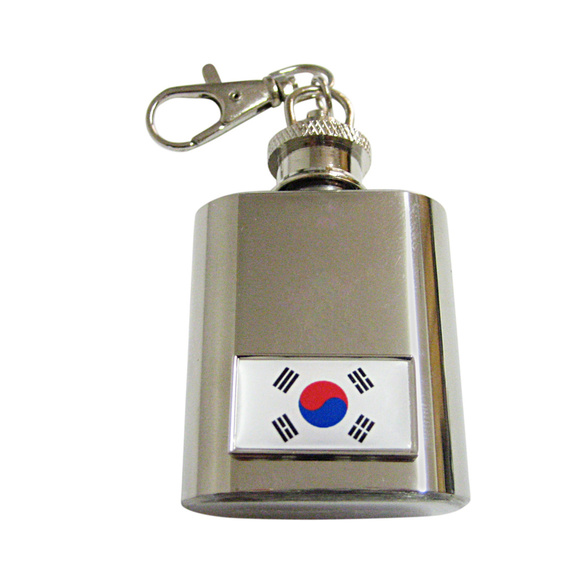 Thin Bordered Korea Flag Keychain Flask - Picture 1 of 1